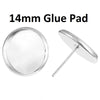 20 pcs. Silver Plated Earring Posts Studs Settings Bezels Cabochons Tacks- 14mm Glue Pad Setting