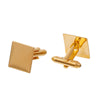 CU028 - Lot of 10 Gold Plated Square Cuff Links (5 pairs) - 15mm Glue Pad Setting