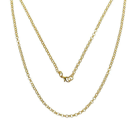 N010 - 1 pc. Gold Plated Cable Chain Link Rolo Chain Necklace - 31 7/8" - 81cm - (4mm Diameter Links) - Lobster Clasps - Claw Clasps