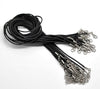 N046 - 20 pcs. Black Waxen Waxed Weave Cord Necklaces - 18.5 inch (47cm) - 18.5" - 1.5mm Thick