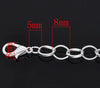B008 - 10 pcs. Silver Plated Chain Link Bracelets with Lobster Clasps - 7 7/8 in (20 cm) - Style C - Claw Clasps