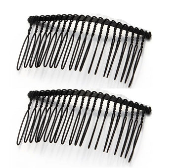 H076 - 6 pcs. - Black Comb Hair Clips - 3.15 x 1.58 in (8cm x 4cm) - 20 Teeth