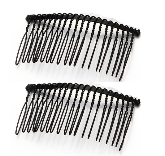 H076 - 6 pcs. - Black Comb Hair Clips - 3.15 x 1.58 in (8cm x 4cm) - 20 Teeth
