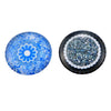 CA349 - 10 pcs Circle White Blue Flower Glass Round Dome Seals Tiles Cabochons - 12mm - Assortment of Designs - Porcelain Pattern