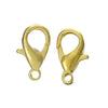 CL070 - 100 pcs. Gold Plated Lobster Clasps - 10mm X 6mm - 3mm Thick - Claw Clasps
