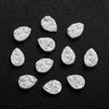 CA351 - 10 pcs Druzy Resin Embellishment Cabochons Silver - 14x10mm - Teardrop - 14mm x 10mm