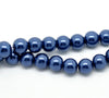 BD706 - 10mm Dark Blue Glass Pearl Imitation Round Beads - 16 inch strand - Approx. 42 beads per strand - Hole Size: 1.5mm