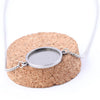 N223 - 2 pcs. 304 Stainless Steel Silver Tone Chain Necklaces - 22" (56cm) - 20mm Bezel - Tarnish Resistant!