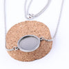 N223 - 2 pcs. 304 Stainless Steel Silver Tone Chain Necklaces - 22" (56cm) - 20mm Bezel - Tarnish Resistant!