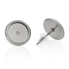 E175 - 10 pcs. 304 Stainless Steel Earring Posts Studs Settings Bezels Cabochons Tacks - 8mm Glue Pad Setting