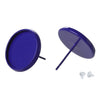 E213 - 20 pcs. Royal Blue Earring Posts Studs Settings Bezels Cabochons Tacks- 14mm Glue Pad Setting