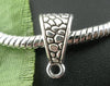 BA017 - 50 pcs. Antique Silver Dangle Triangle Slider Spacer Bails with Loop - 14mm X 7mm - Carved