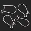 E027 - 100 pcs (50 Pairs) Silver Plated Kidney Earwire Earring Hooks -18mm x 10mm - SMALL