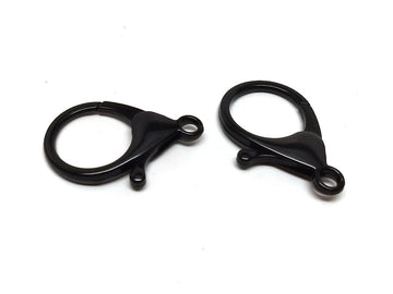 CL073- 10 pcs. Black Plated Copper Lobster Clasps - 35mm X 25mm (1.38 inch) - Claw Clasps