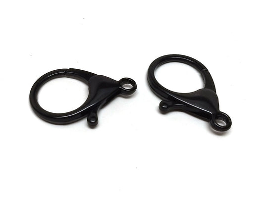 CL073- 10 pcs. Black Plated Copper Lobster Clasps - 35mm X 25mm (1.38 inch) - Claw Clasps
