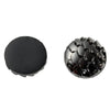 CA011A - 10 pcs Mermaid Fish Scales Resin Carved Embellishment Cabochons Dark Grey Gray Silver Black Gunmetal - 12mm