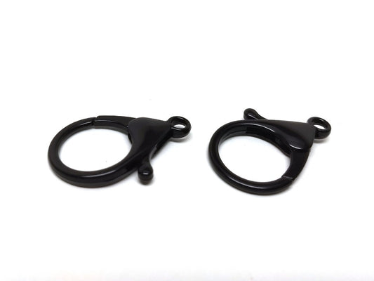 CL073- 10 pcs. Black Plated Copper Lobster Clasps - 35mm X 25mm (1.38 inch) - Claw Clasps