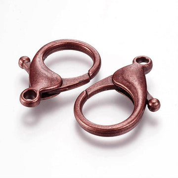 CL075 - 10 pcs. Antique Copper Lobster Clasps - 35.5mm X 24mm (1.4 inch) - Claw Clasps