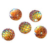 CA356 - 10 pcs Mermaid Fish Scales Resin Carved Embellishment Cabochons Orange AB - 12mm (1/2 in)
