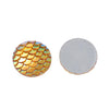 CA356 - 10 pcs Mermaid Fish Scales Resin Carved Embellishment Cabochons Orange AB - 12mm (1/2 in)
