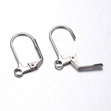 E240 - 20 pcs (10 pairs) 304 Stainless Steel Lever back Earrings - 18mm x 13mm - Hypoallergenic! Tarnish Resistant