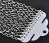B008 - 10 pcs. Silver Plated Chain Link Bracelets with Lobster Clasps - 7 7/8 in (20 cm) - Style C - Claw Clasps