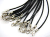 N081 - 10 pcs. Black Cowhide Cord Necklaces with Connectors - 17 inch (43.18cm)