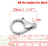 CL078 - 10 pcs. Silver Tone Lobster Clasps - 35mm X 25mm (1.38 inch) - Claw Clasps