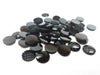 CA357 - 10 pcs Mermaid Fish Scales Resin Carved Embellishment Cabochons Black - 12mm