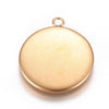 P022 - 5 pcs. 304 Stainless Steel Golden Circle Round Bezel Pendant Tags Trays - 22mm Glue Pad Setting - Tarnish Resistant!