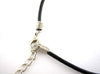 N081 - 10 pcs. Black Cowhide Cord Necklaces with Connectors - 17 inch (43.18cm)