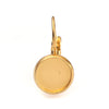 E028 - 2 pcs. (1 pair) Stainless Steel Gold Plated Earring Clips Settings Lever Back Bezels Cabochons - 8mm Glue Pad Setting