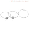 B042 - 5 pcs. Silver Tone Bangle Bezel Cabochon Bracelets - 21.5cm - 16mm Glue Pad - Made of Copper!