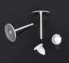 E136 - 500 pieces (250 pairs) Silver Plated Earring Posts/Bases/Studs/Settings with Rubber Backs - 12mm x 8mm