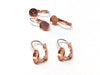 E176 - 10 pcs. Rose Gold Plated Earring Clips Settings Lever Back Bezels Cabochons - 10mm Glue Pad Setting