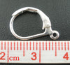E068 - 60 pcs (30 pairs) Silver Plated Lever back Earrings - 16mm x 10mm