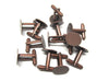 CU027 - Lot of 12 Antique Copper Tone Cuff Links (6 pairs) - 15mm Glue Pad