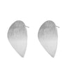 E204 - 4 pcs. Silver Tone Platinum Earring Posts Studs Settings Tacks with Loop - Drop - Leaf - Teardrop - 28mm x 21mm - Hole Size: 1.8mm