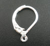 E068 - 60 pcs (30 pairs) Silver Plated Lever back Earrings - 16mm x 10mm
