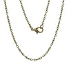 N078A - 1 pc. Antique Bronze Cable Chain Link Necklaces 24 3/8" - (3 x 2mm Links) - Lobster Clasps - Claw Clasps