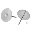 E115A - 100 pcs. (50 pairs) 304 Stainless Steel Earring Posts/Bases/Studs/Settings with Rubber Backs - 12mm x 10mm - 10mm Glue Pad