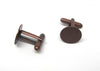 CU027 - Lot of 12 Antique Copper Tone Cuff Links (6 pairs) - 15mm Glue Pad