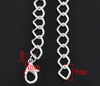 B009 - 10 pcs. Silver Plated Chain Link Bracelets with Lobster Clasps - 7 7/8 in (20 cm) - Style B - Claw Clasps