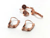 E176 - 10 pcs. Rose Gold Plated Earring Clips Settings Lever Back Bezels Cabochons - 10mm Glue Pad Setting