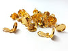 E194 - 20 pcs. Gold Tone Earring Clips Settings Hinged Bezels Cabochons - 12mm Glue Pad Setting