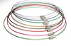 N012A - 50 pcs. Memory Wire Choker Coated Necklaces with Silver Screw Clasp - 18 inch - 1mm - THICK - 10 Colors