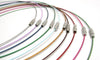 N012A - 50 pcs. Memory Wire Choker Coated Necklaces with Silver Screw Clasp - 18 inch - 1mm - THICK - 10 Colors