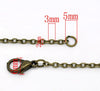 N004A - 12 pcs. Antique Bronze Textured Chain Link Necklaces 18" - (3 x 2mm Links) - Lobster Clasps - Claw Clasps