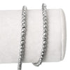 BD750 - 92 pcs. - 4mm Silver Tone Hematite Faceted Round Beads - 15 3/4 inch strand (40cm) - 0.5mm Hole Size - Grade A