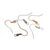 E030 - 250 pcs. Assortment of Earring Hooks with Spring and Ball-18x19mm-5 Colors: Silver Plated, Gold Plated, Rose Gold, Silver Tone, Bronze